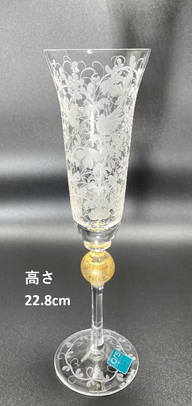 ベネチアンガラス 彫刻 グラス