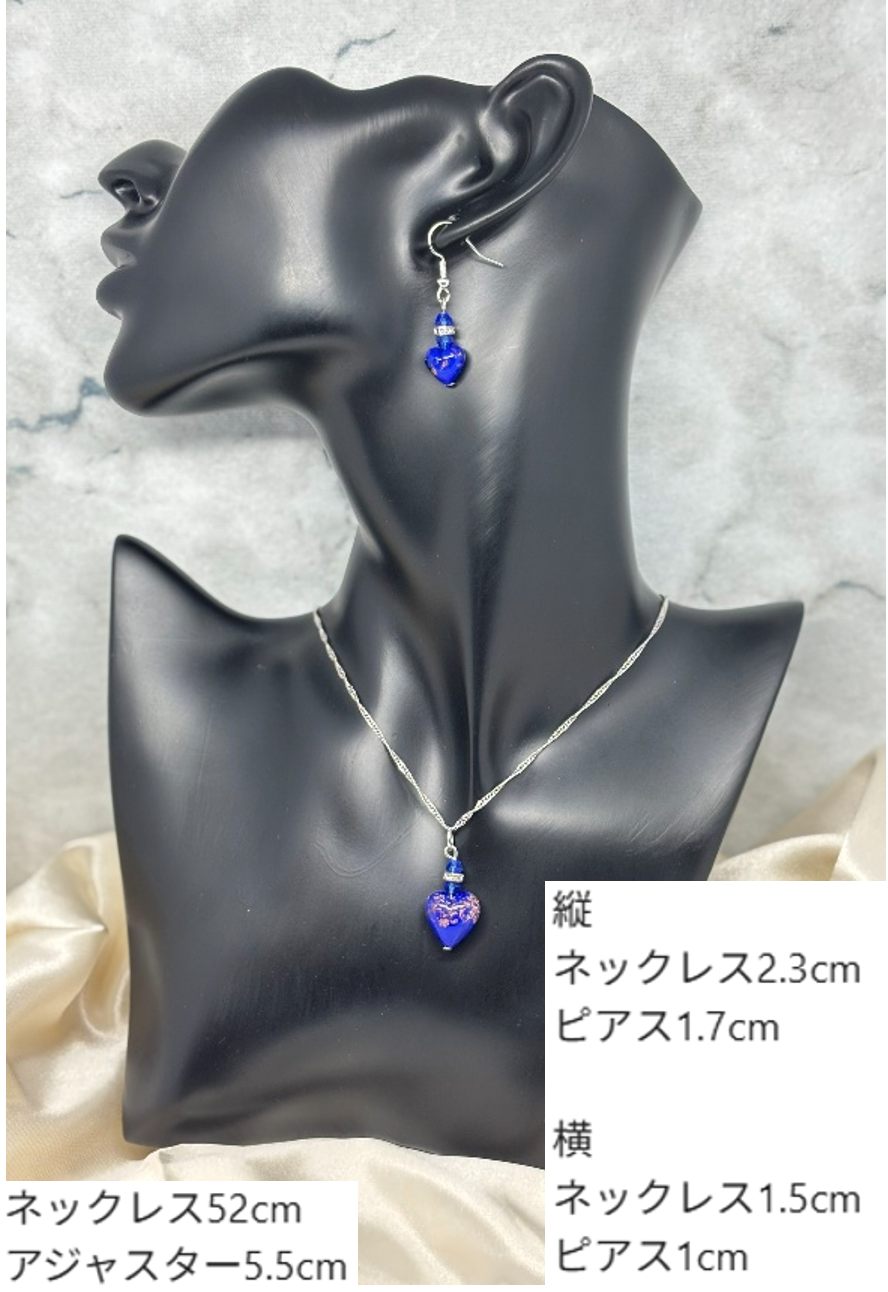 ベネチアンガラス ネックレス ピアスセット
