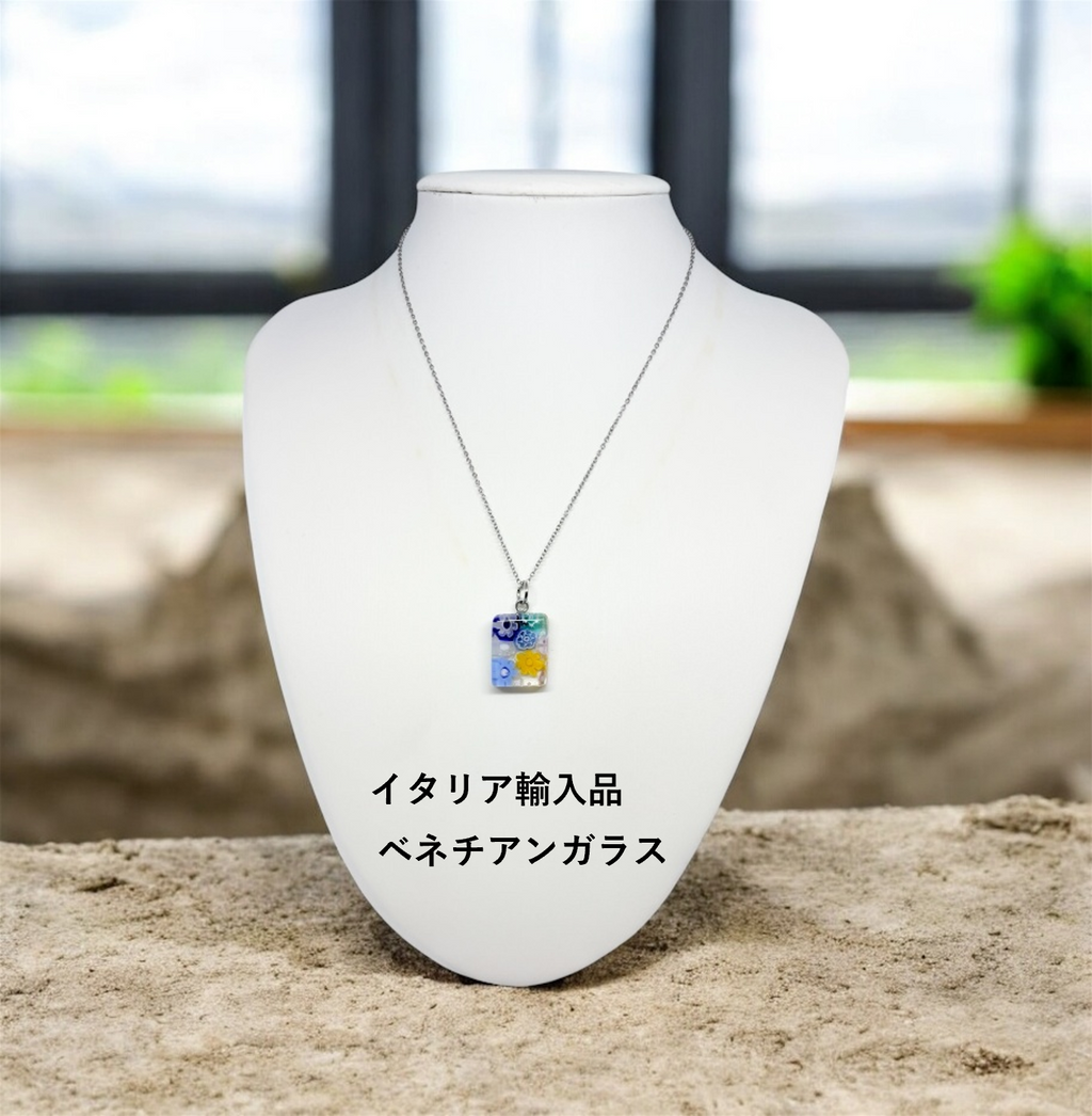 ベネチアンガラス ネックレス ピアスセット
