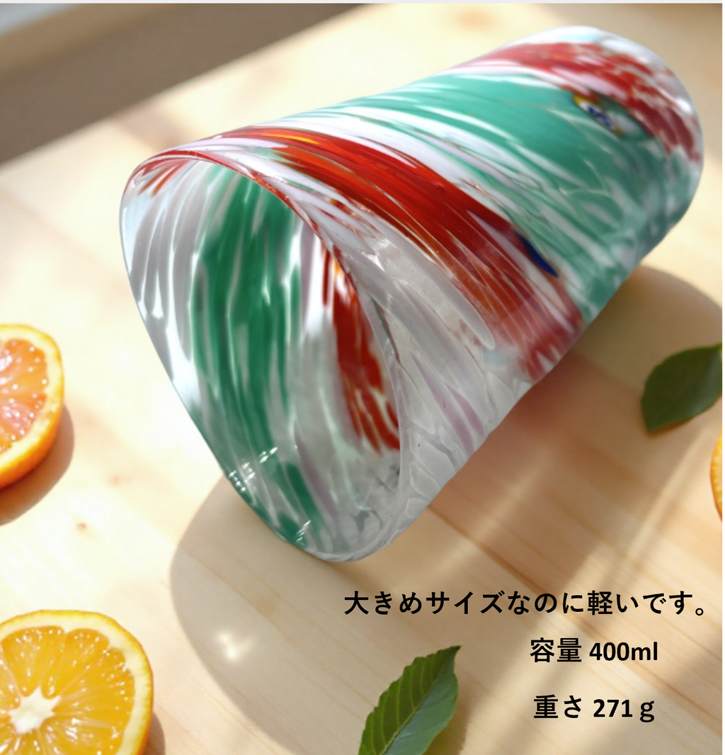 ベネチアンガラス グラス 容量 約400ml