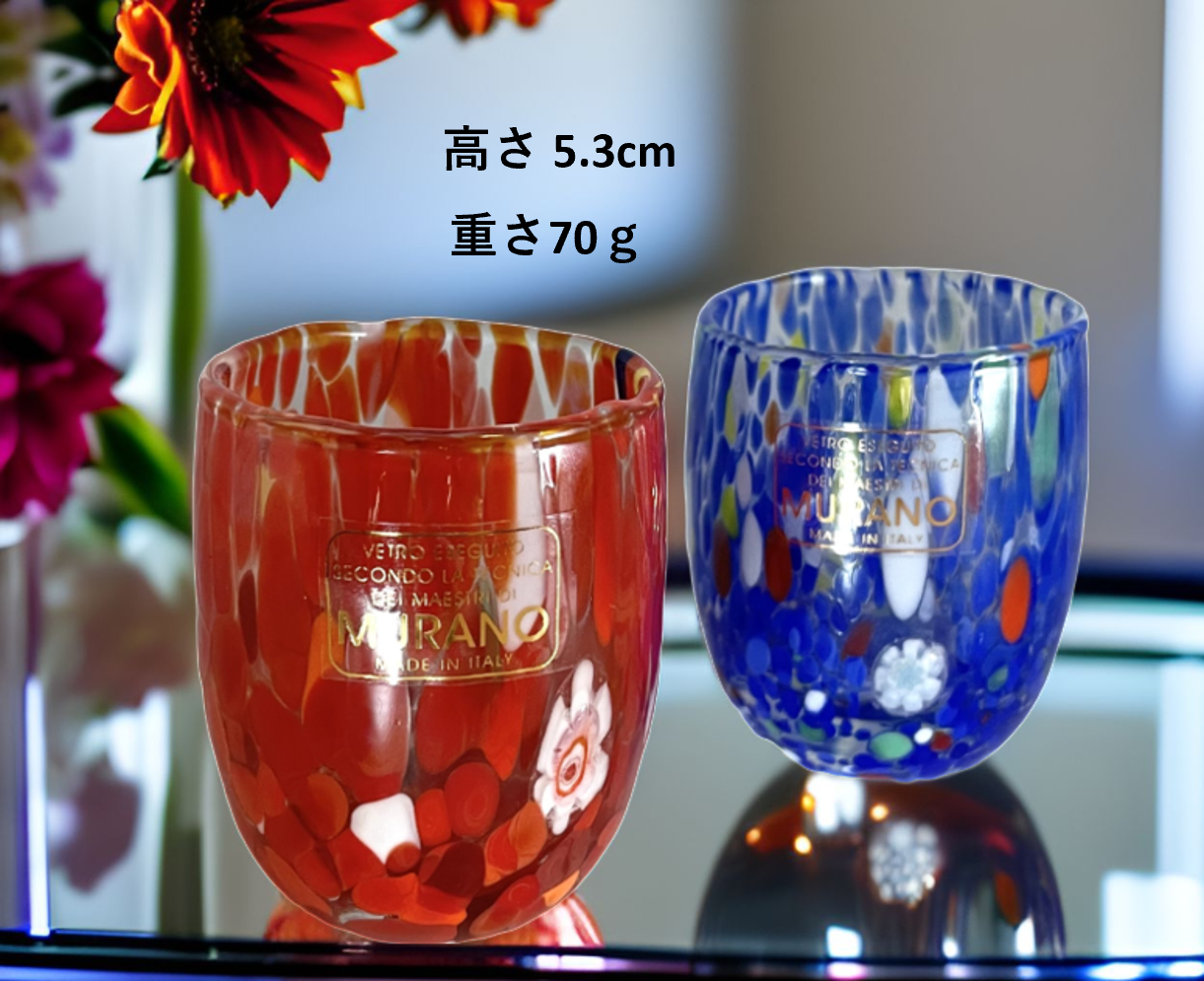 ベネチアンガラス ショットグラス ペアセット 各容量 約50ml