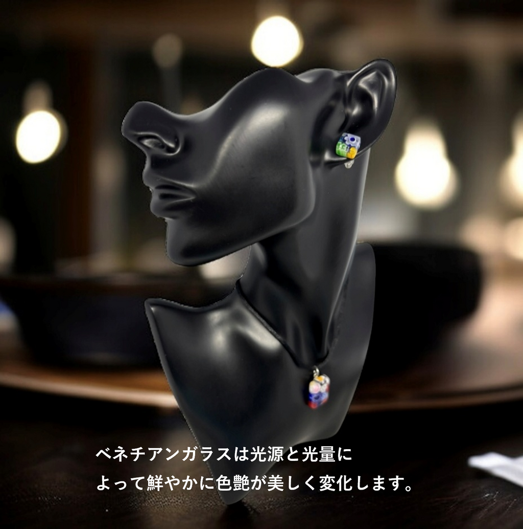ベネチアンガラス ネックレス ピアスセット
